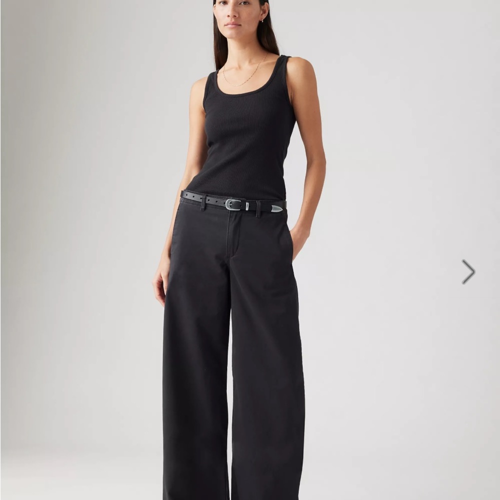 NWOT XL CHINO WOMEN -Women's Black Wide-Leg Pants - never worn